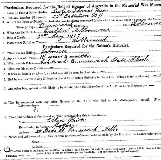 Reasearching a Soldier from the First World War
