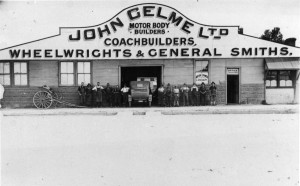 The John Gelme Ltd building, circa 1926, Tompson Street: the car and wagon together show how the business was adapting to changing times (RW88.2).