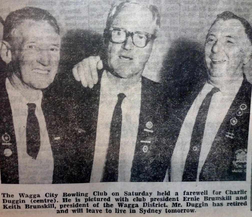 Charlie Duggin’s Farewell – 50 Years ago.