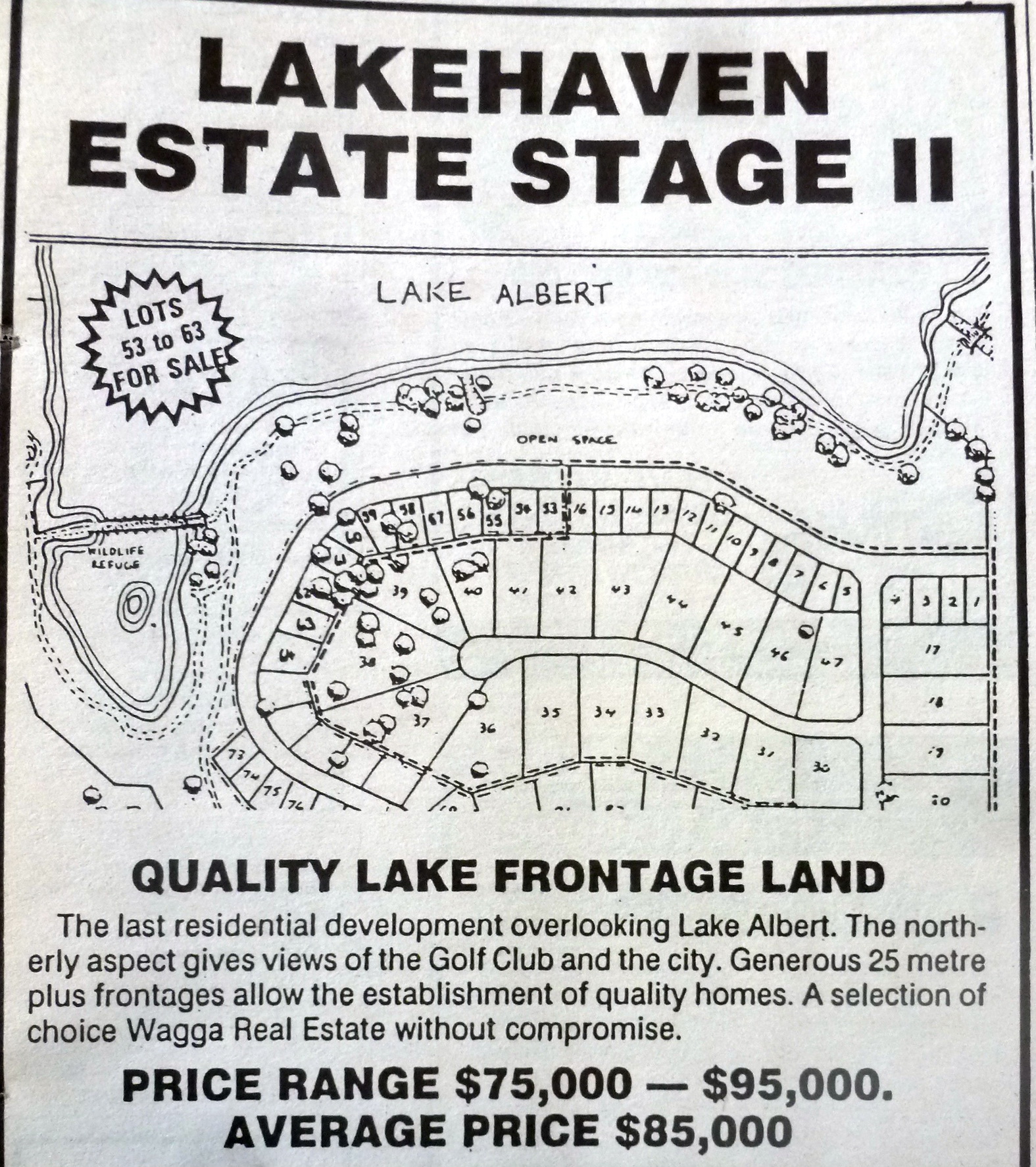 Lake Haven Estate 25 years ago WWDHS